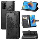 For OPPO F19 Mandala Flower Embossed Horizontal Flip Leather Case with Bracket / Card Slot / Wallet / Lanyard(Black) - 1