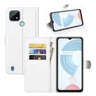 For OPPO Realme C21 Litchi Texture Horizontal Flip Protective Case with Holder & Card Slots & Wallet(White) - 1