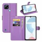 For OPPO Realme C21 Litchi Texture Horizontal Flip Protective Case with Holder & Card Slots & Wallet(Purple) - 1