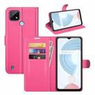 For OPPO Realme C21 Litchi Texture Horizontal Flip Protective Case with Holder & Card Slots & Wallet(Rose Red) - 1