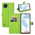 For OPPO Realme C21 Litchi Texture Horizontal Flip Protective Case with Holder & Card Slots & Wallet(Green) - 1