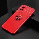 For vivo X60 Pro  Metal Ring Holder 360 Degree Rotating TPU Case(Red+Red) - 2