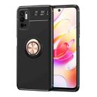 For Xiaomi Redmi Note10 5G Metal Ring Holder 360 Degree Rotating TPU Case(Black+Rose Gold) - 1