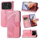 For Xiaomi Mi 11 Ultra Butterfly Love Flowers Embossed Horizontal Flip Leather Case with Holder & Card Slots & Wallet & Lanyard(Pink) - 1