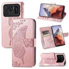 For Xiaomi Mi 11 Ultra Butterfly Love Flowers Embossed Horizontal Flip Leather Case with Holder & Card Slots & Wallet & Lanyard(Rose Gold) - 1