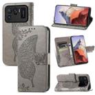 For Xiaomi Mi 11 Ultra Butterfly Love Flowers Embossed Horizontal Flip Leather Case with Holder & Card Slots & Wallet & Lanyard(Grey) - 1