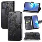 For Motorola Moto G50 Butterfly Love Flowers Embossed Horizontal Flip Leather Case with Holder & Card Slots & Wallet & Lanyard(Black) - 1