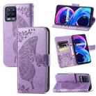 For Realme V13 5G/ 8 5G / Q3i 5G / Q3 5G Butterfly Love Flowers Embossed Horizontal Flip Leather Case with Holder & Card Slots & Wallet & Lanyard(Light Purple) - 1