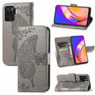 For OPPO A94 4G / F19 Pro / Reno5 Lite Butterfly Love Flowers Embossed Horizontal Flip Leather Case with Holder & Card Slots & Wallet & Lanyard(Grey) - 1