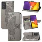 For Samsung Galaxy A82 5G Butterfly Love Flower Embossed Horizontal Flip Leather Case with Bracket / Card Slot / Wallet / Lanyard(Grey) - 1