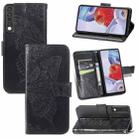 For LG Stylo 7 4G Butterfly Love Flower Embossed Horizontal Flip Leather Case with Bracket / Card Slot / Wallet / Lanyard(Black) - 1