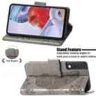 For LG Stylo 7 4G Butterfly Love Flower Embossed Horizontal Flip Leather Case with Bracket / Card Slot / Wallet / Lanyard(Grey) - 4