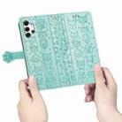 For Samsung Galaxy A32 4G Cute Cat and Dog Embossed Horizontal Flip Leather Case with Holder & Card Slots & Wallet & Crossbody Lanyard & Card Cover(Green) - 5