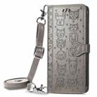 For Samsung Galaxy M21s /F41/M31 Cute Cat and Dog Embossed Horizontal Flip Leather Case with Holder & Card Slots & Wallet & Crossbody Lanyard & Card Cover(Gray) - 1