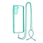 Transparent PC+TPU Phone Case with Contrast Color Button & Neck Lanyard For Samsung Galaxy S21 5G(Green) - 1
