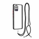 Transparent PC+TPU Phone Case with Contrast Color Button & Neck Lanyard For Samsung Galaxy A42 5G(Black) - 1