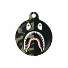 Shark Mouth Pattern Wet Sticking Tracker Protective Case for AirTag(Green Black) - 1