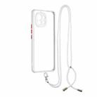 For Xiaomi Mi 11 Transparent PC+TPU Phone Case with Contrast Color Button & Neck Lanyard(White) - 1