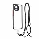 For Xiaomi Mi 11 Transparent PC+TPU Phone Case with Contrast Color Button & Neck Lanyard(Black) - 1