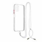 For Xiaomi Redmi  9 Power / Poco M3 Transparent PC+TPU Phone Case with Contrast Color Button & Neck Lanyard(White) - 1