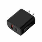 TE-PD01 PD 20W + QC3.0 USB Dual Ports Quick Charger with Indicator Light, US Plug(Black) - 1