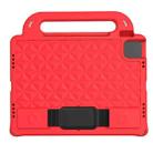 For iPad Air 4 10.9 2020 Diamond Series EVA Anti-Fall Shockproof Sleeve Protective Shell Case with Holder & Strap(Red) - 1