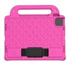 For iPad Air 4 10.9 2020 Diamond Series EVA Anti-Fall Shockproof Sleeve Protective Shell Case with Holder & Strap(Rose Red) - 1