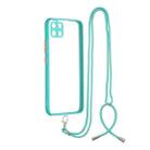 For OPPO Realme C11 Transparent PC+TPU Phone Case with Contrast Color Button & Neck Lanyard(Green) - 1