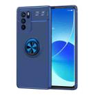 For OPPO Reno6 Pro Metal Ring Holder 360 Degree Rotating TPU Case(Blue+Blue) - 1