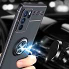 For OPPO Reno6 Pro Metal Ring Holder 360 Degree Rotating TPU Case(Black+Red) - 5