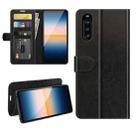 For Sony Xperia 10 III R64 Texture Single Horizontal Flip Protective Case with Holder & Card Slots & Wallet& Photo Frame(Black) - 1