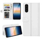 For Sony Xperia 10 III R64 Texture Single Horizontal Flip Protective Case with Holder & Card Slots & Wallet& Photo Frame(White) - 1
