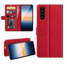 For Sony Xperia 10 III R64 Texture Single Horizontal Flip Protective Case with Holder & Card Slots & Wallet& Photo Frame(Red) - 1
