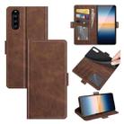 For Sony Xperia 10 III Dual-side Magnetic Buckle Horizontal Flip Leather Case with Holder & Card Slots & Wallet(Brown) - 1