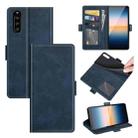 For Sony Xperia 10 III Dual-side Magnetic Buckle Horizontal Flip Leather Case with Holder & Card Slots & Wallet(Dark Blue) - 1