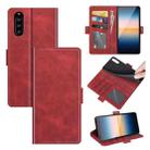 For Sony Xperia 10 III Dual-side Magnetic Buckle Horizontal Flip Leather Case with Holder & Card Slots & Wallet(Red) - 1