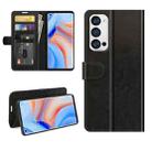 For OPPO Reno5 Pro+ / Find X3 Neo R64 Texture Single Horizontal Flip Protective Case with Holder & Card Slots & Wallet& Photo Frame(Black) - 1