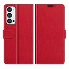 For OPPO Reno5 Pro+ / Find X3 Neo R64 Texture Single Horizontal Flip Protective Case with Holder & Card Slots & Wallet& Photo Frame(Red) - 2