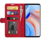 For OPPO Reno5 Pro+ / Find X3 Neo R64 Texture Single Horizontal Flip Protective Case with Holder & Card Slots & Wallet& Photo Frame(Red) - 3