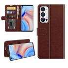 For OPPO Reno5 Pro+ / Find X3 Neo R64 Texture Single Horizontal Flip Protective Case with Holder & Card Slots & Wallet& Photo Frame(Brown) - 1