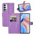 For OPPO Reno5 Pro+ / Find X3 Neo Litchi Texture Horizontal Flip Protective Case with Holder & Card Slots & Wallet(Purple) - 1