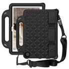 For Amazon Kindle Fire HD8 Plus 2020 Diamond Series EVA  Anti-Fall Shockproof Sleeve Protective Shell Case with Holder & Strap(Black) - 1
