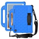 For Amazon Kindle Fire HD8 Plus 2020 Diamond Series EVA  Anti-Fall Shockproof Sleeve Protective Shell Case with Holder & Strap(Blue) - 1