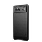 For Google Pixel 6 MOFI Gentleness Series Brushed Texture Carbon Fiber Soft TPU Case(Black) - 1