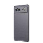 For Google Pixel 6 MOFI Gentleness Series Brushed Texture Carbon Fiber Soft TPU Case(Gray) - 1