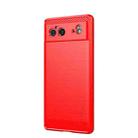 For Google Pixel 6 MOFI Gentleness Series Brushed Texture Carbon Fiber Soft TPU Case(Red) - 1