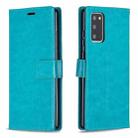 For Samsung Galaxy A12 Crazy Horse Texture Horizontal Flip Leather Case with Holder & Card Slots & Wallet & Photo Frame(Blue) - 1