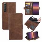 For Sony Xperia 1 III Dual-side Magnetic Buckle Horizontal Flip Leather Case with Holder & Card Slots & Wallet(Brown) - 1