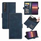 For Sony Xperia 1 III Dual-side Magnetic Buckle Horizontal Flip Leather Case with Holder & Card Slots & Wallet(Dark Blue) - 1
