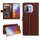 For Xiaomi Mi 11 Pro 5G / 4G R64 Texture Single Horizontal Flip Protective Case with Holder & Card Slots & Wallet& Photo Frame(Brown) - 1
